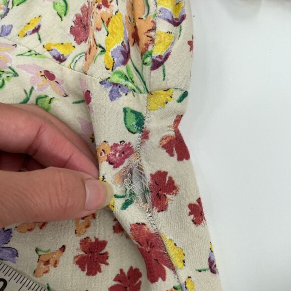 Zara Yellow Floral Cottagecore Puffed Sleeve Dress Womens Size Small Feminine - Picture 6 of 8